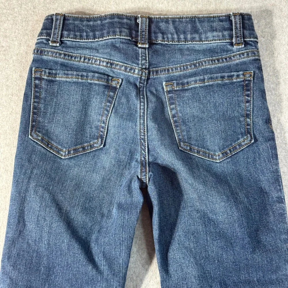 Jumping Beans Girls Blue Denim Jeans Butterfly Floral Sequin Embroidery Size 10